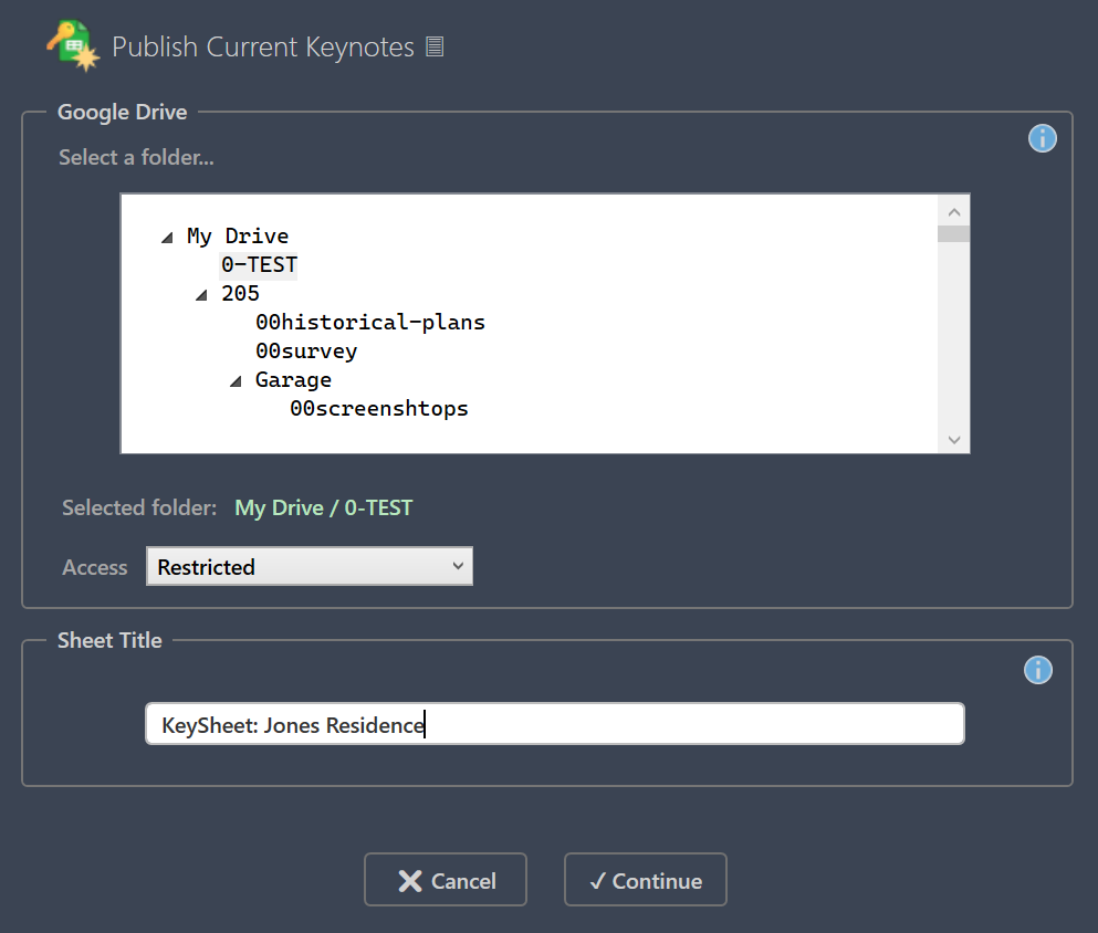 KeySheet Create schema review stage